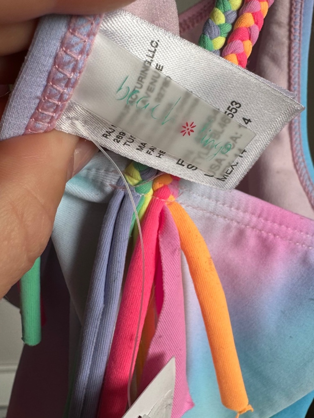 NWT Beach Lingo Girls Swimsuit One Piece Galaxy Rainbow Size 14 - Picture 11 of 12